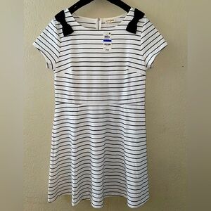 Maison Jules Dress Aruba Bow Stripes Size XL New Black/White NWT